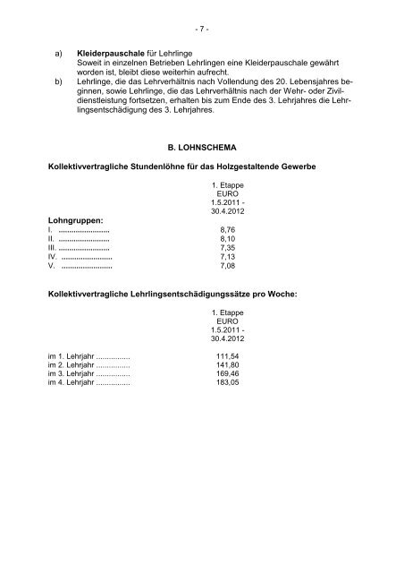 Lohnordnung KV Holz-Kunststoff 1997 - Kunststoffverarbeiter