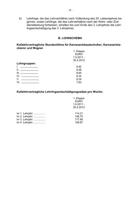 Lohnordnung KV Holz-Kunststoff 1997 - Kunststoffverarbeiter