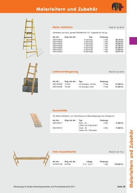 PROFIWERKZEUG – PREISKATALOG 2011 - Capatect