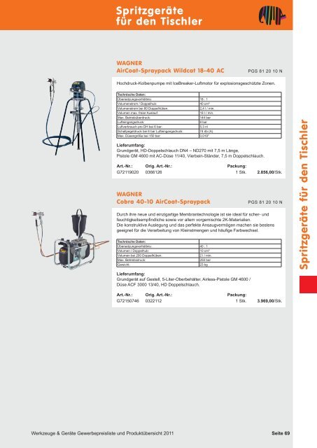 PROFIWERKZEUG – PREISKATALOG 2011 - Capatect