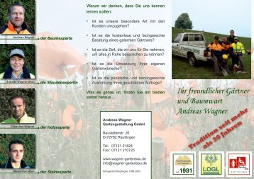 Ihr freundlicher Gärtner und Baumwart Andreas Wagner
