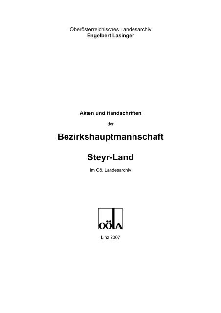 Bezirkshauptmannschaft Steyr-Land - Oberösterreichisches ...