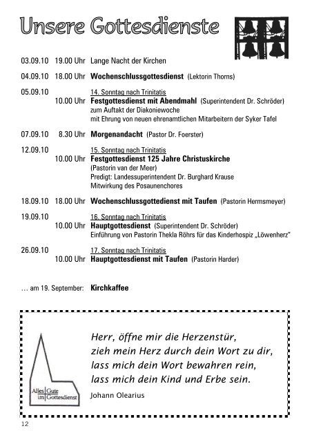 liebe Leserinnen und Leser! - Syke