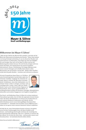 150-jährigen Firmenjubiläum - Mayer & Söhne Druck