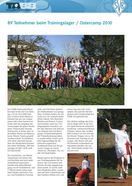 TABB-Aufschlag 2011 - Tennisabteilung SV Böblingen eV