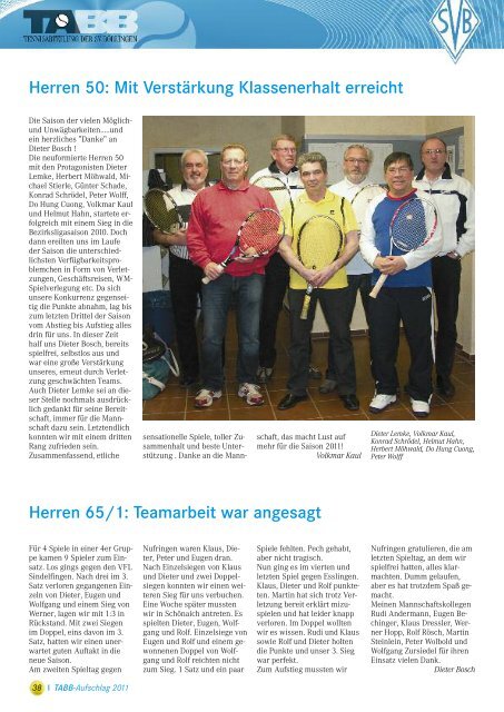 TABB-Aufschlag 2011 - Tennisabteilung SV Böblingen eV