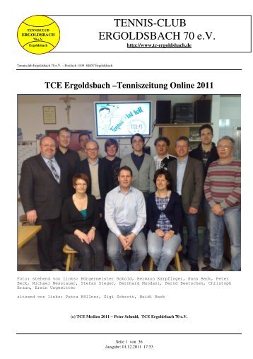 TCE Ergoldsbach –Tenniszeitung Online 2011 - TC Ergoldsbach