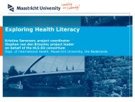 Exploring health literacy, Maastricht University