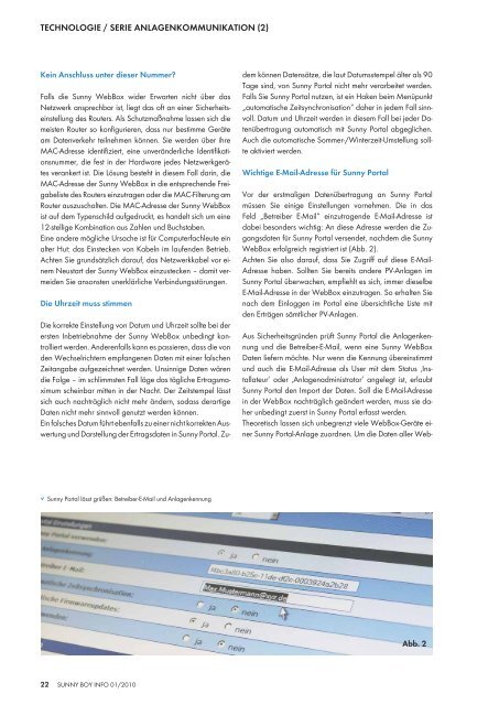 SUNNY BOY INFO - SMA Solar Technology AG