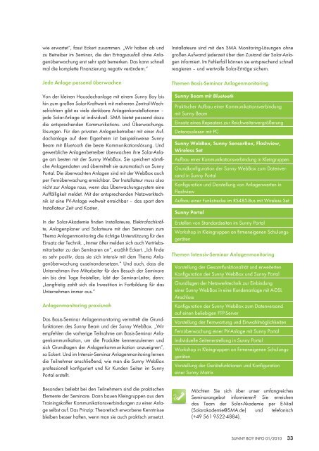 SUNNY BOY INFO - SMA Solar Technology AG