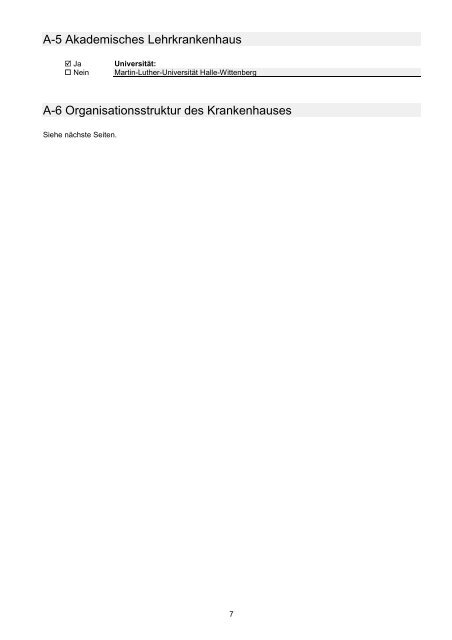 STÄDTISCHES KLINIKUM DESSAU Strukturierter Qualitätsbericht