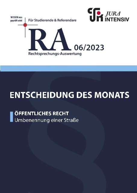 RA 06/2023 - Entscheidung des Monats