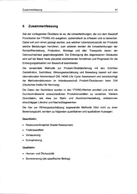 Ökobilanz für typische YTONG - Institut für ökologische ...