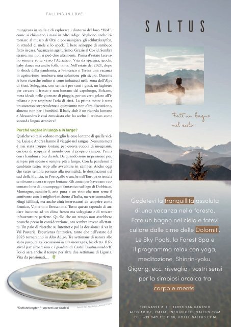 Magazine Südtirol Il sole 24ore 2023
