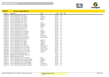 TARIFA TINTAS - Resopal
