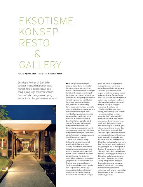 EksotismE koNsEP REsto & GALLERY - Metis