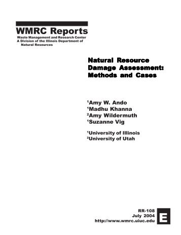 Natural Resource Damage Assessment: Methods and Cases
