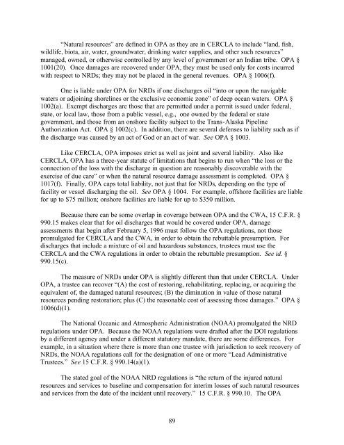 Natural Resource Damage Assessment: Methods and Cases