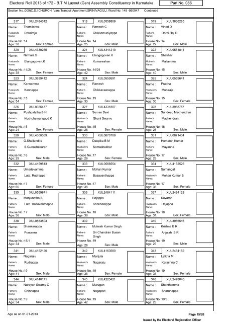 Electoral Roll - 2013