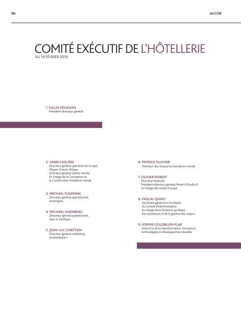 Rapport annuel 2009 - Accor