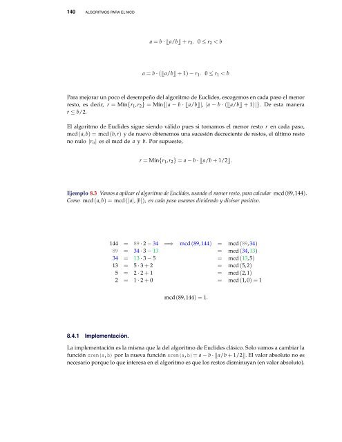 Introducción a la teoría de números. Ejemplos y - TEC-Digital