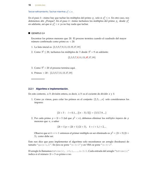 Introducción a la teoría de números. Ejemplos y - TEC-Digital