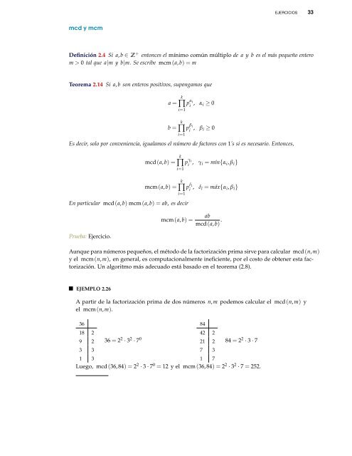 Introducción a la teoría de números. Ejemplos y - TEC-Digital