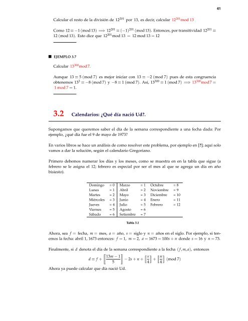 Introducción a la teoría de números. Ejemplos y - TEC-Digital