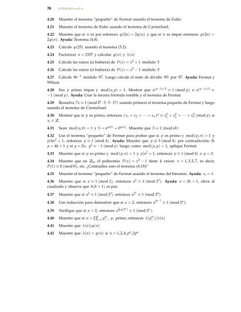 Introducción a la teoría de números. Ejemplos y - TEC-Digital