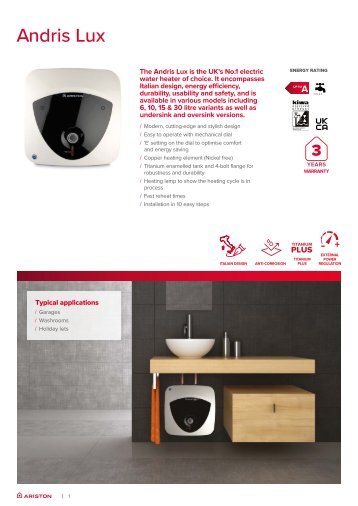 Ariston - Andris Lux Datasheet