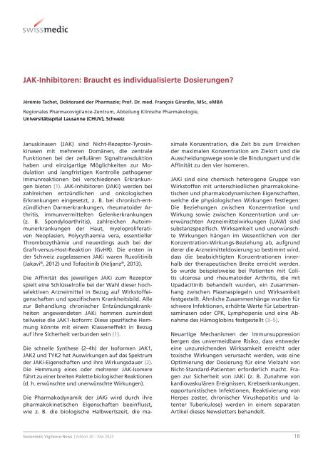 Swissmedic Vigilance-News Edition 30 – Mai 2023