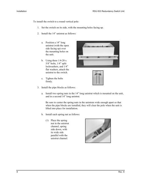 RSU-503 Redundancy Switch Unit Installation ... - Comtech EF Data