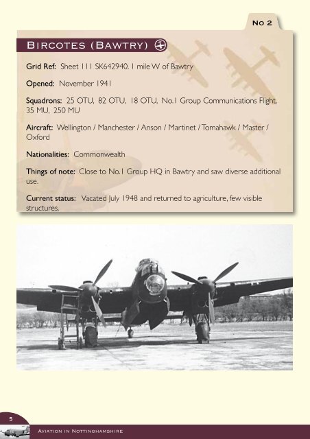 Aviation in Nottinghamshire - UK Airfields - Richard E Flagg