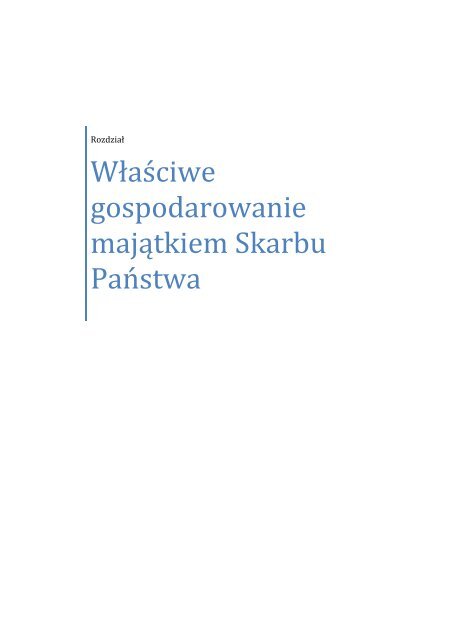 Raport z pracy Ministerstwa Skarbu Państwa 2007‐2011