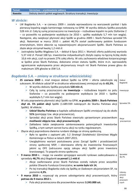 Raport z pracy Ministerstwa Skarbu Państwa 2007‐2011