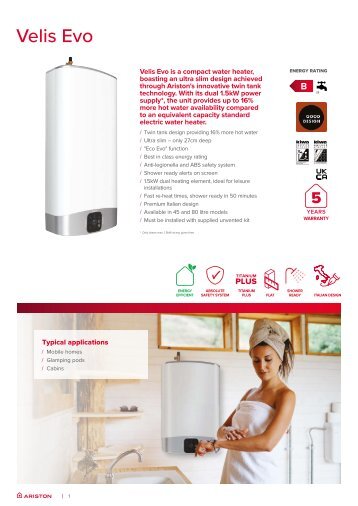 Ariston - Velis Evo Datasheet
