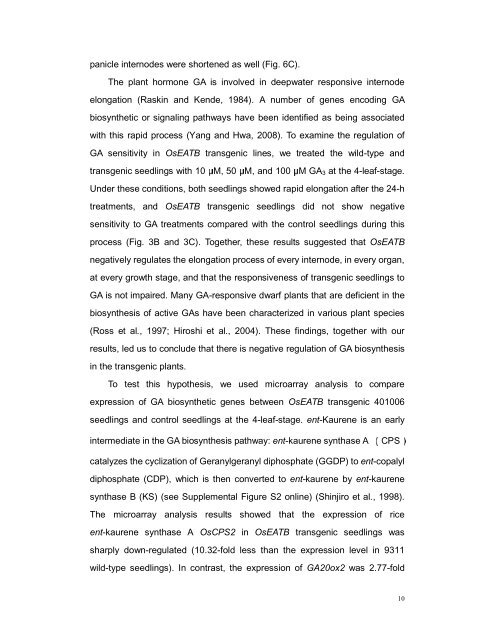 Rice ERF OsEATB restricts GA biosynthesis - Plant Physiology