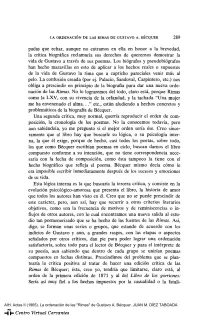 Actas II. AIH. La ordenación de las "Rimas" de Gustavo A. Bécquer ...