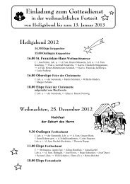 Sonntag, 13. Januar 2013 - Pastoralverbund Oene Elspe Tal