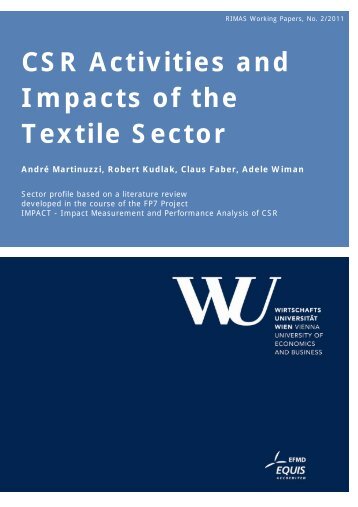 CSR Activities and Impacts of the Textile Sector - Research Institute ...