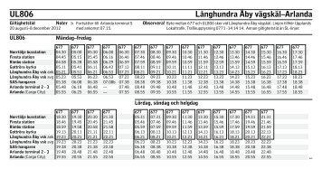 UL806 Långhundra Åby vägskäl–Arlanda - SL