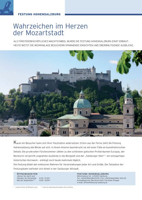 group tours - Salzburgs Burgen und Schlösser