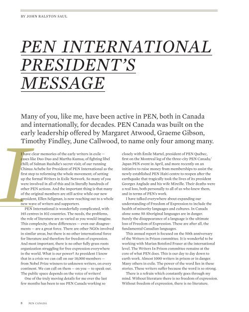 writers in prison committee report - PEN Canada