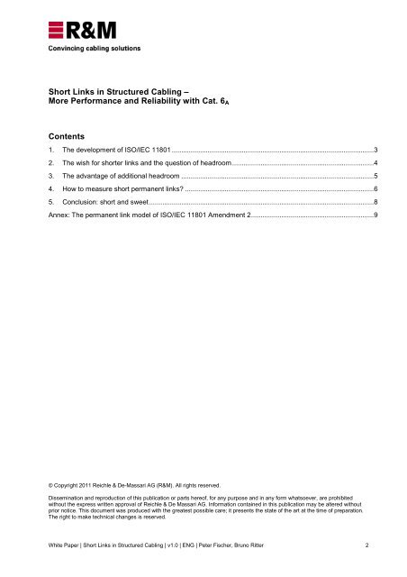 White Paper: Shortlinks Structured Cabling - Data Center - R&M