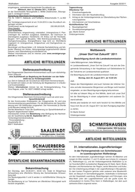 Kirchengemeindefest in Winterbach - Verbandsgemeinde Wallhalben