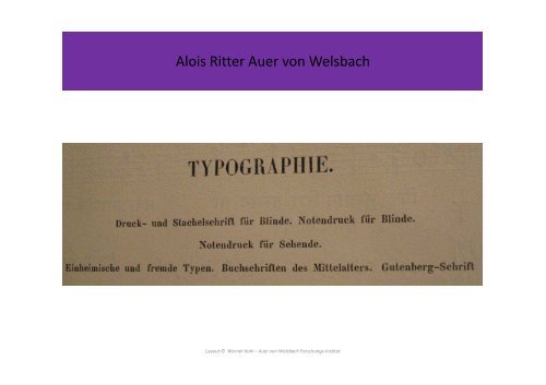Alois Ritter von Auer Welsbach - Althofen