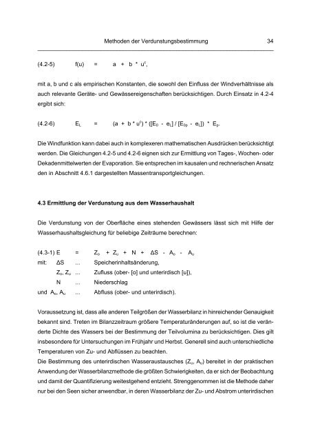 Die Verdunstung freier Wasserflächen – Grundlagen