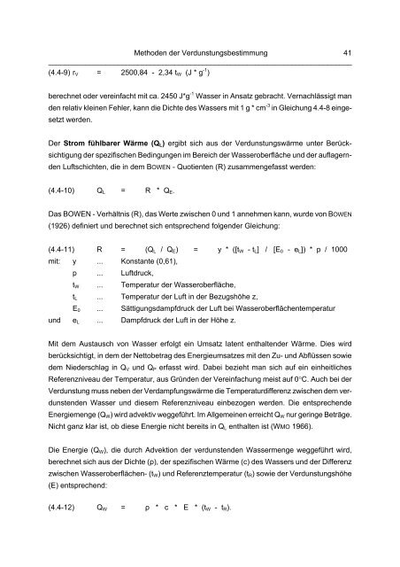 Die Verdunstung freier Wasserflächen – Grundlagen