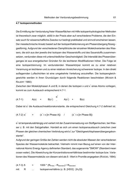 Die Verdunstung freier Wasserflächen – Grundlagen