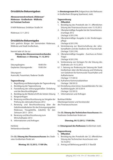 Ausgabe 19-12 vom 27.11.2012.pdf - Stadt Grossenhain